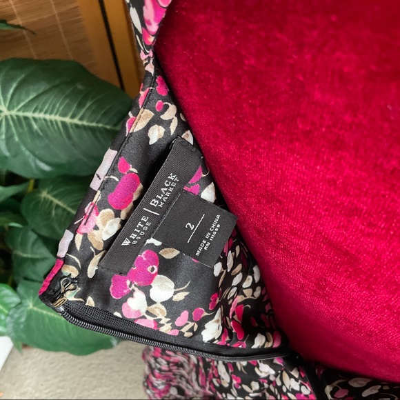 WHBM White House Black Market Tiered Ruffle Floral Dress Size 2 Pink - Picture 6 of 11